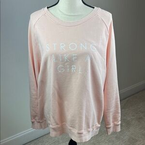 The Minimalist Apparel Sweatshirt Pink Strong Like A Girl. Breast Cancer XL